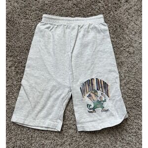 Vintage Notre Dame Fighting Irish‎ Shorts Youth Large Cotton Sweat 90s Gray